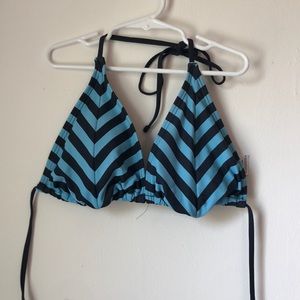 Blue and black bikini